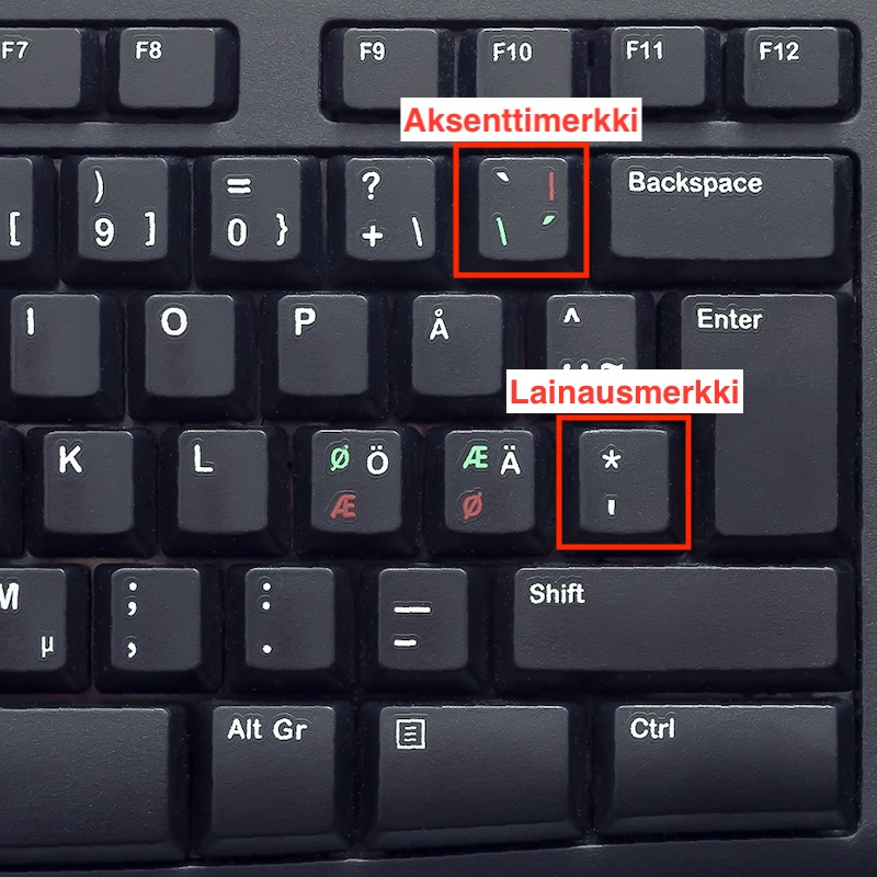 Merkit Windows näppäimistössä